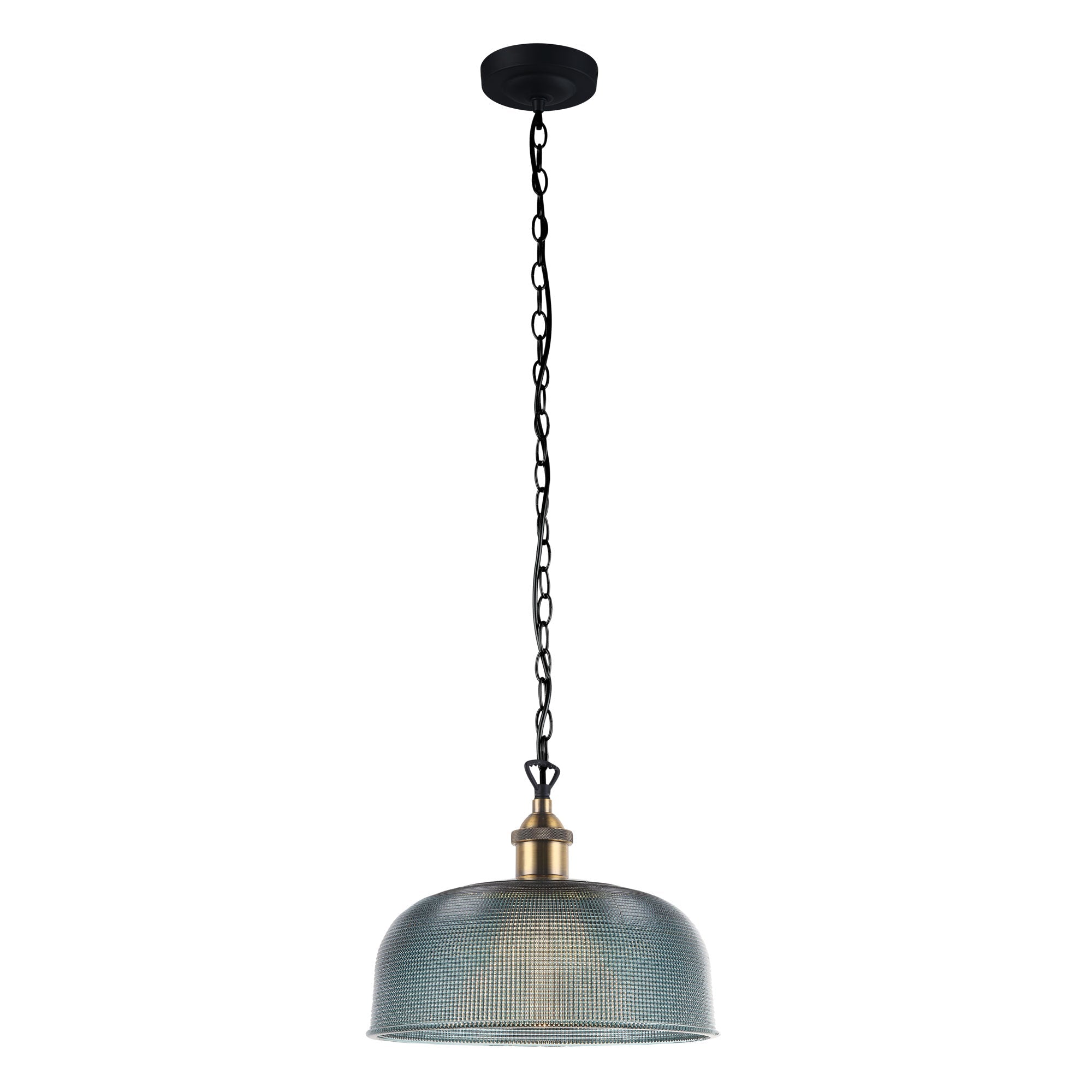 MAISON 27 Retro Halophane Blue Glass Pendant Oriel Lighting