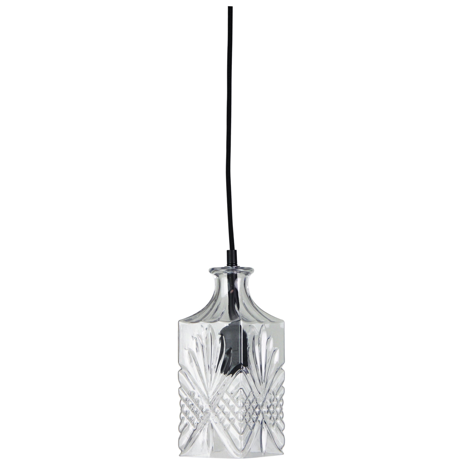 DECANT 4 Retro Vintage Cut Glass Pendant Oriel Lighting