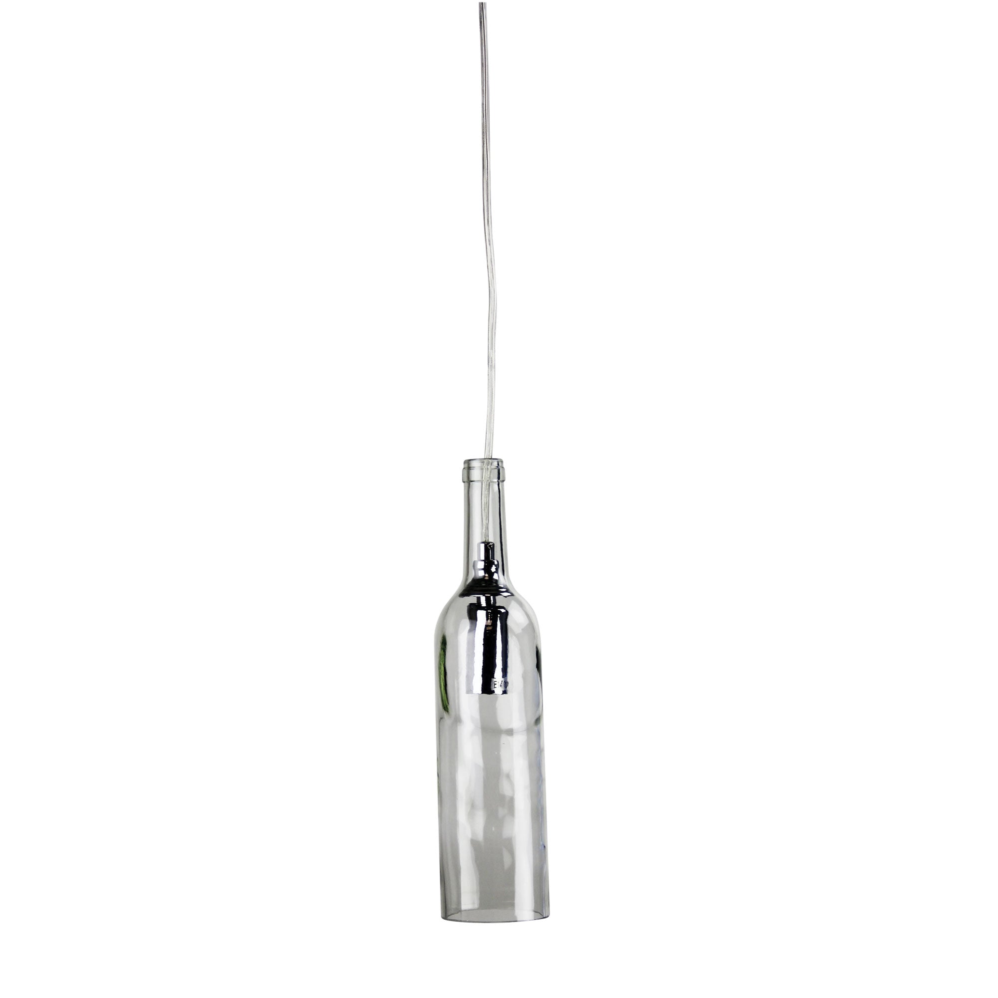 VIN Wine Bottle Clear Glass Pendant E14 Oriel Lighting