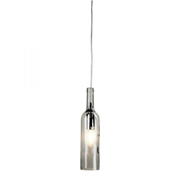 VIN Wine Bottle Clear Glass Pendant E14 Oriel Lighting