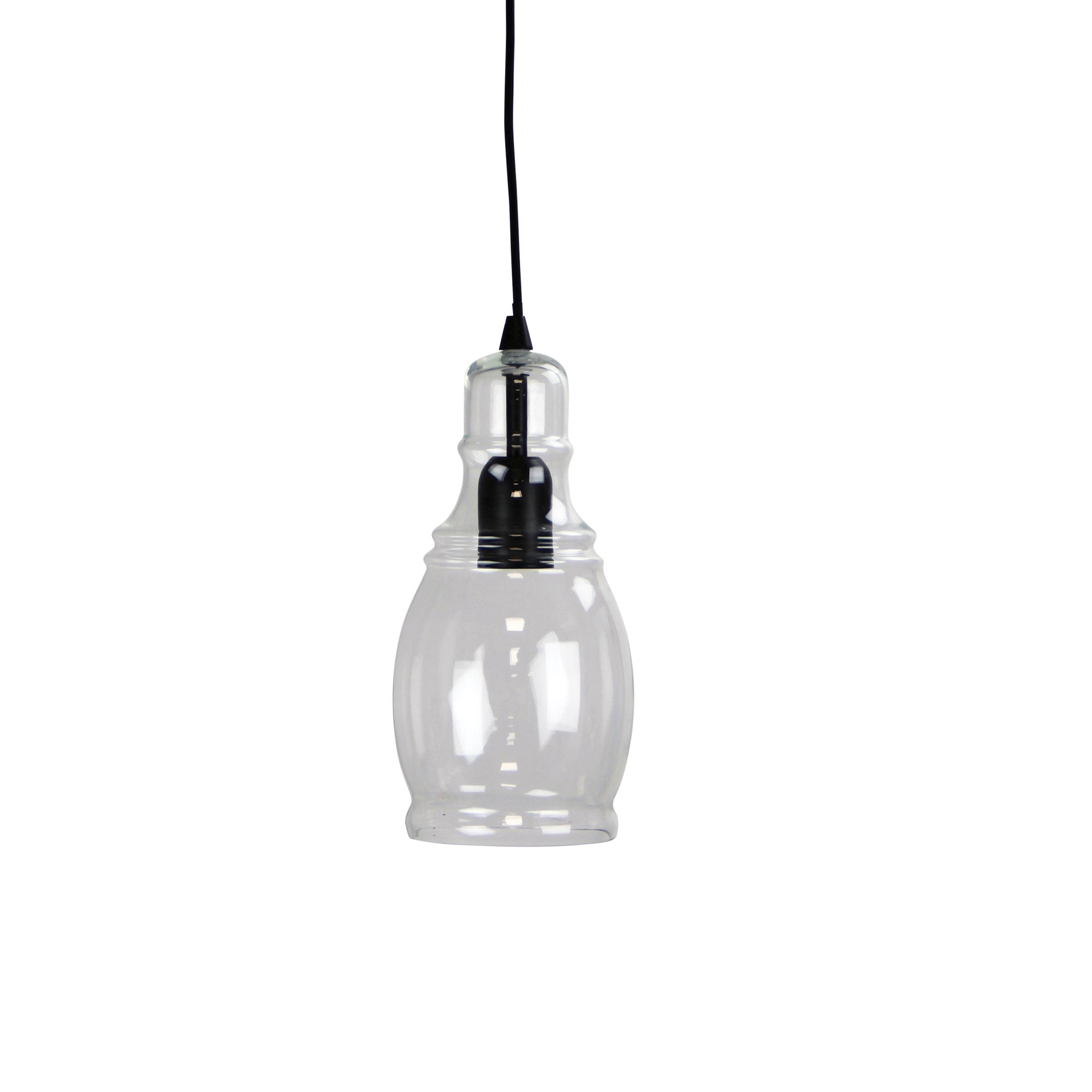 AUBURN.3 Pendant Light Clear Glass Single Pendant Oriel Lighting