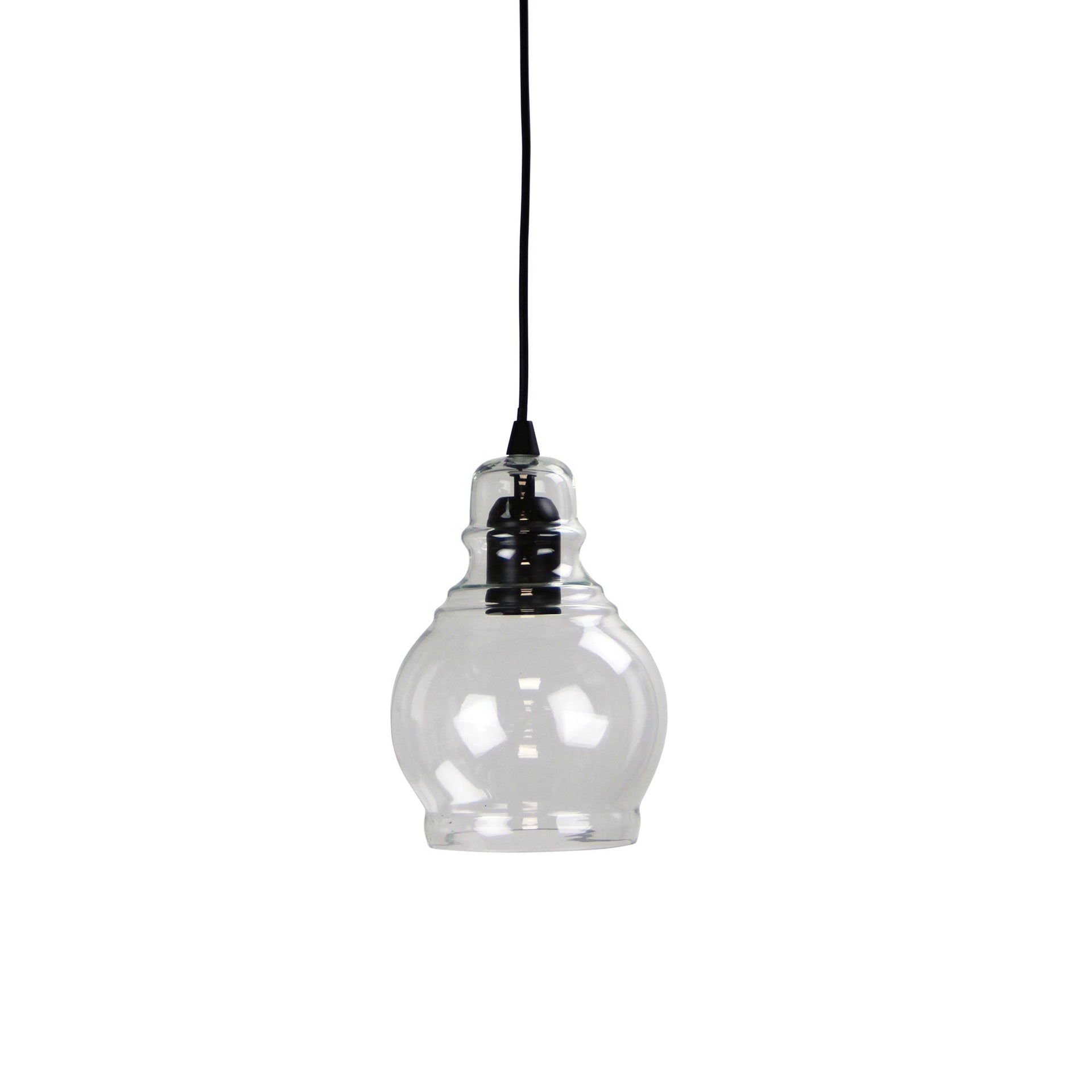 AUBURN.3 Pendant Light Clear Glass Single Pendant Oriel Lighting