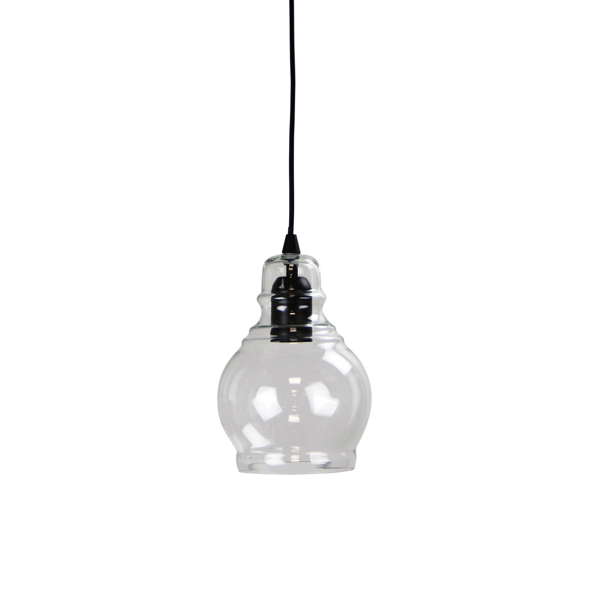 AUBURN.3 Pendant Light Clear Glass Single Pendant Oriel Lighting