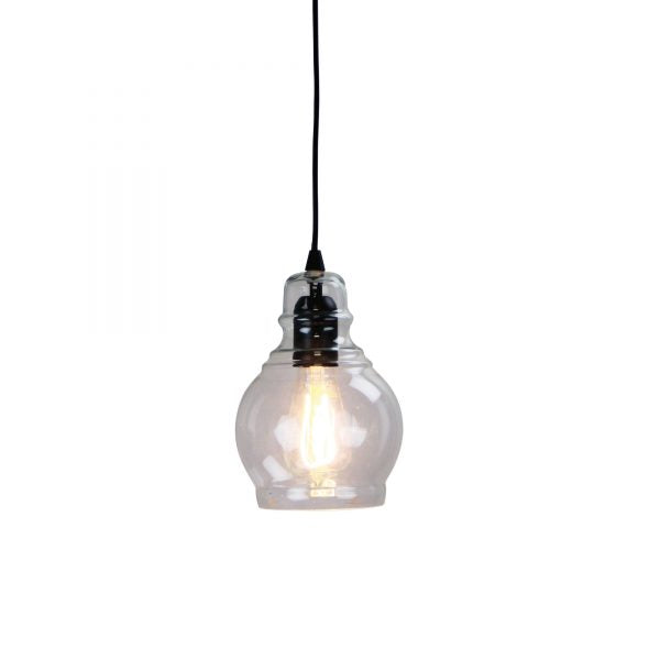 AUBURN.3 Pendant Light Clear Glass Single Pendant Oriel Lighting