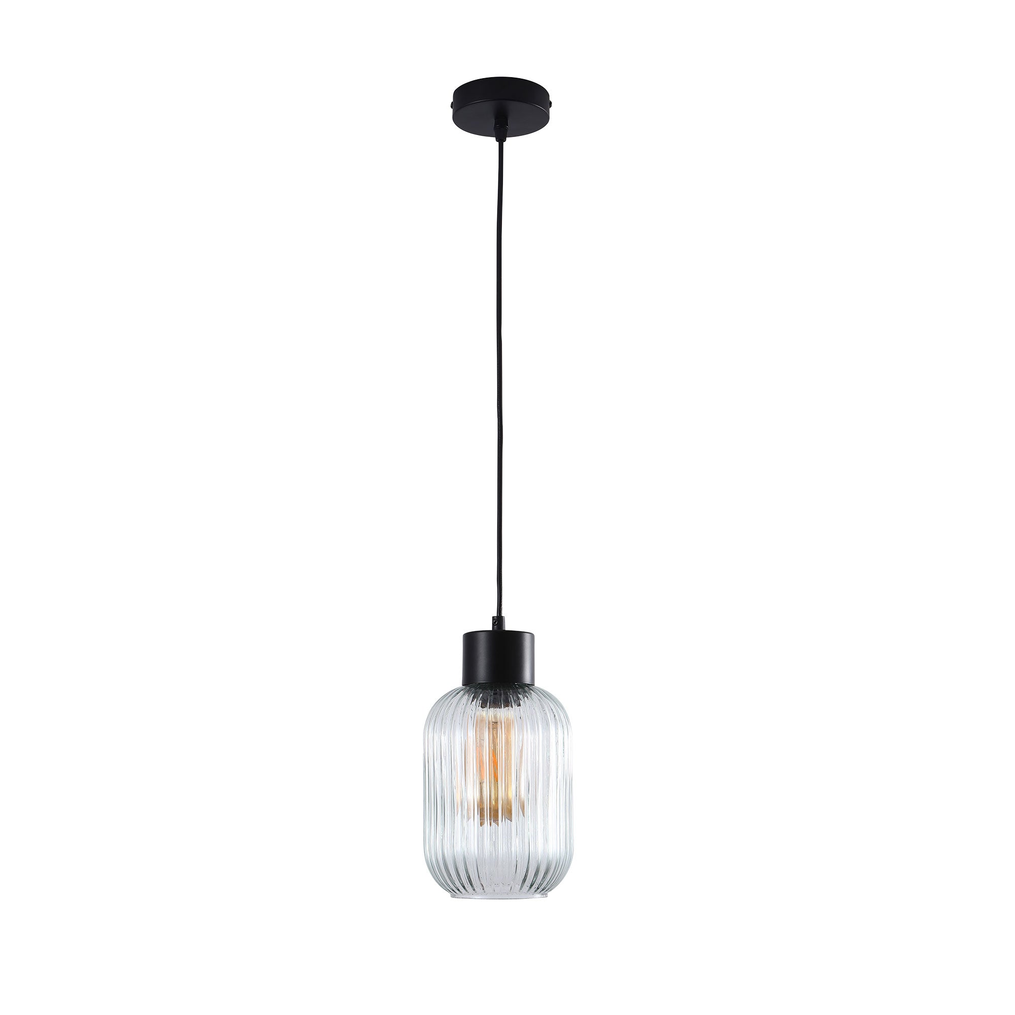 MILLER.130 Ribbed Glass Pendant Oriel Lighting