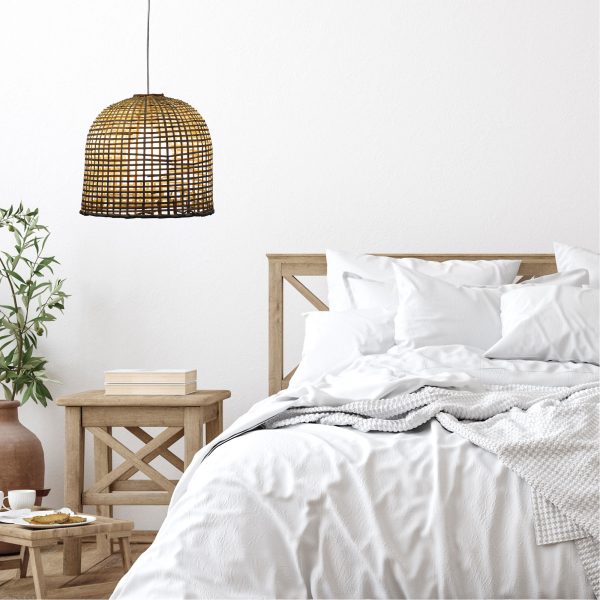 BATU Pendant Light Hand Woven Cane Shade Only Oriel Lighting