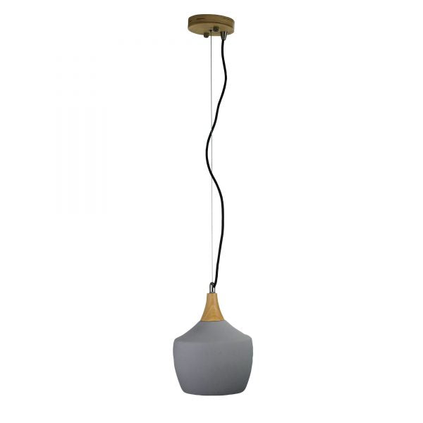 PANTO 3 Urban Style Pendant in Concrete and Timber Oriel Lighting