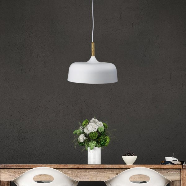 MALT.32 Urban Retro Industrial Style Pendant White Oriel Lighting