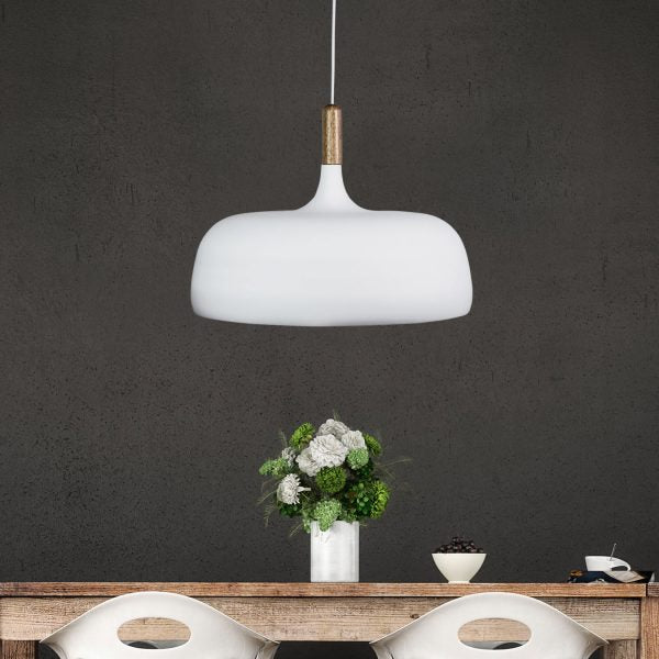 MALT.48 Urban Retro Industrial Style Pendant White Oriel Lighting