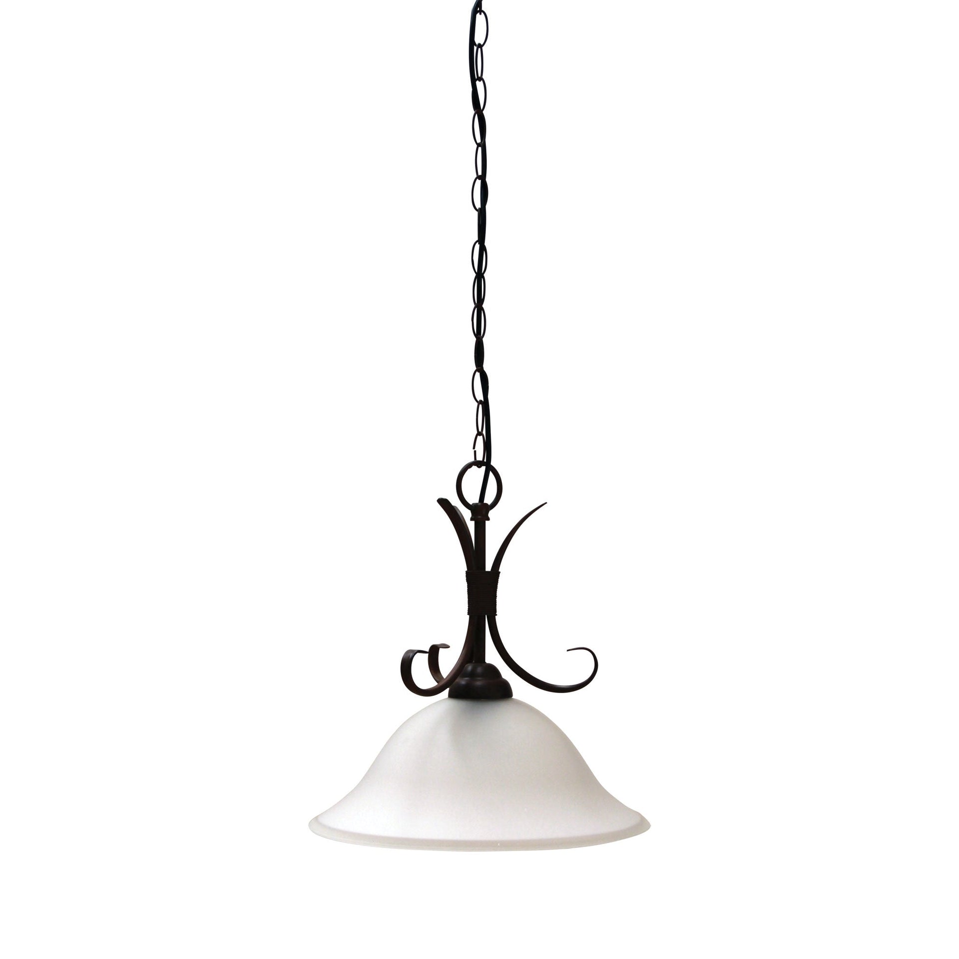 GASTON 1LT Bronze Traditional Frost pendant Oriel Lighting