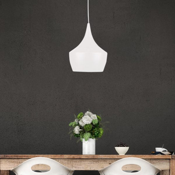 CHINO 3 Urban Retro Styled Pendant in White Oriel Lighting