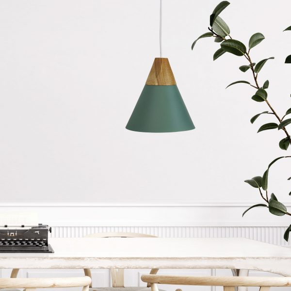 TRIGO.20 Stylish Conical Green Pendant Oriel Lighting