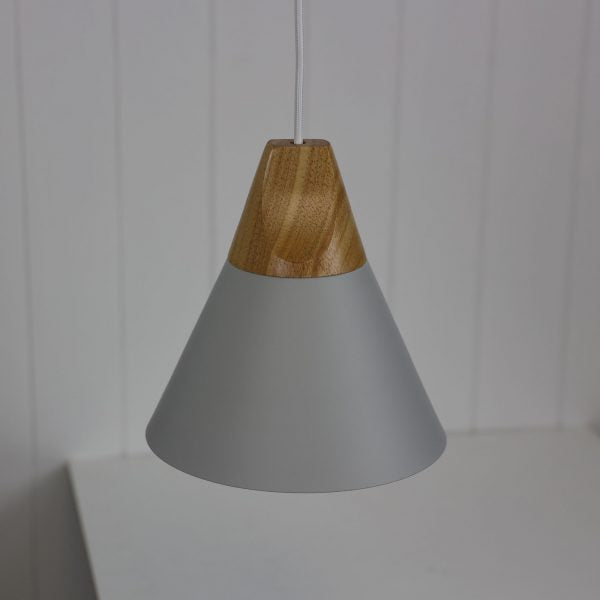 TRIGO.20 Stylish Conical Grey Pendant Oriel Lighting