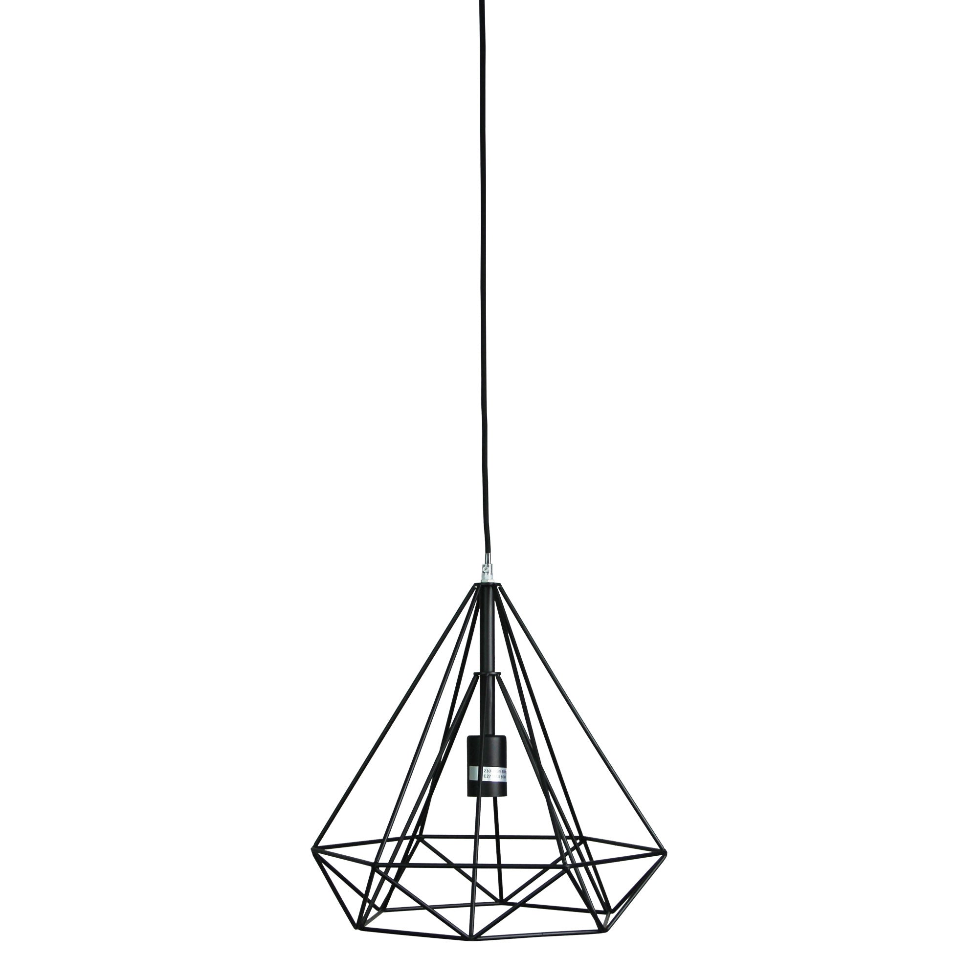 LENOX Black Geometric Urban Style Pendant Oriel Lighting