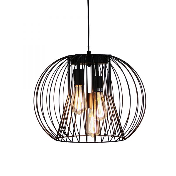 MALO.45 Black Wire 3 Light Pendant Oriel Lighting