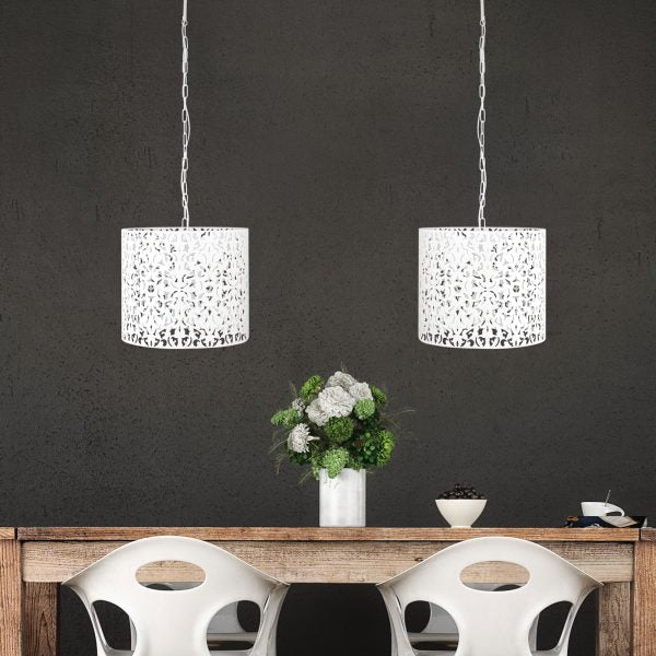 VICKY 35 Laser Cut Metal Pendant White Oriel Lighting