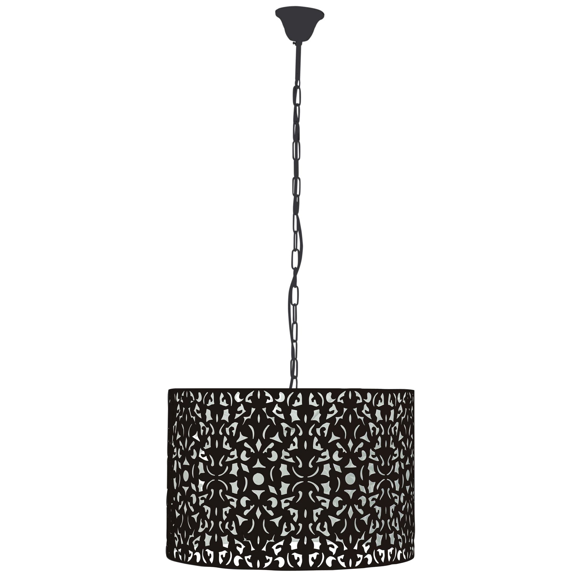 VICKY 45 Laser Cut Metal Pendant Black Oriel Lighting