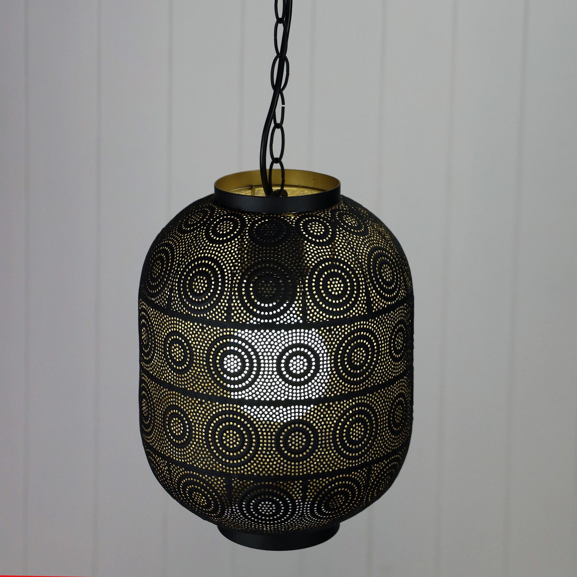 ALHAMBRA.25 Pendant Light Laser Cut Metal Pendant with Gold Inner Oriel Lighting