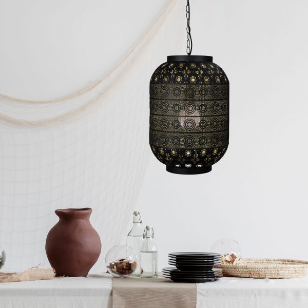 ALHAMBRA.35 Pendant Light Laser Cut Metal Pendant with Gold Inner Oriel Lighting