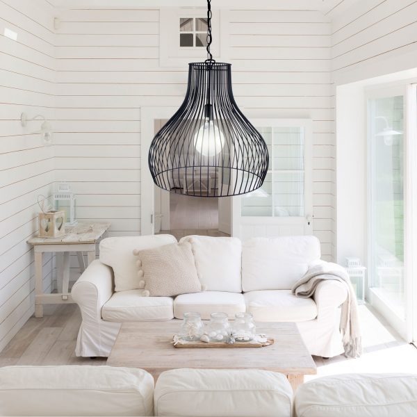 GABBY Black 45cm Wire Pendant Oriel Lighting
