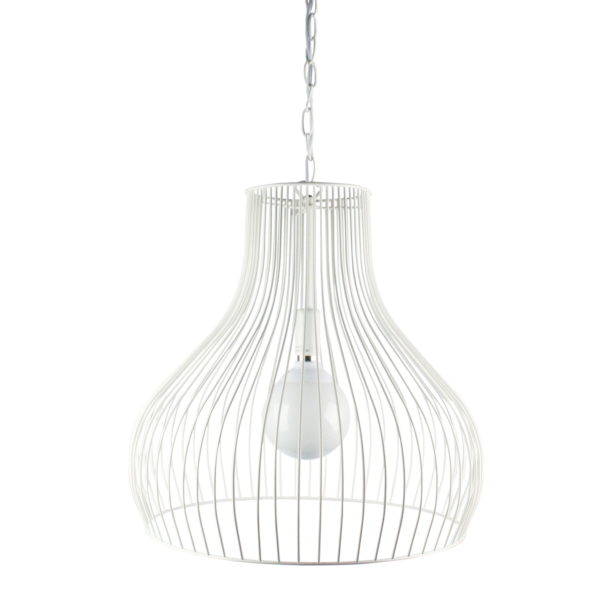 GABBY White 45cm Wire Pendant Oriel Lighting