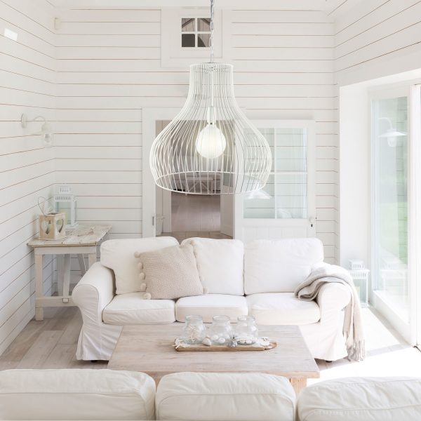 GABBY White 45cm Wire Pendant Oriel Lighting