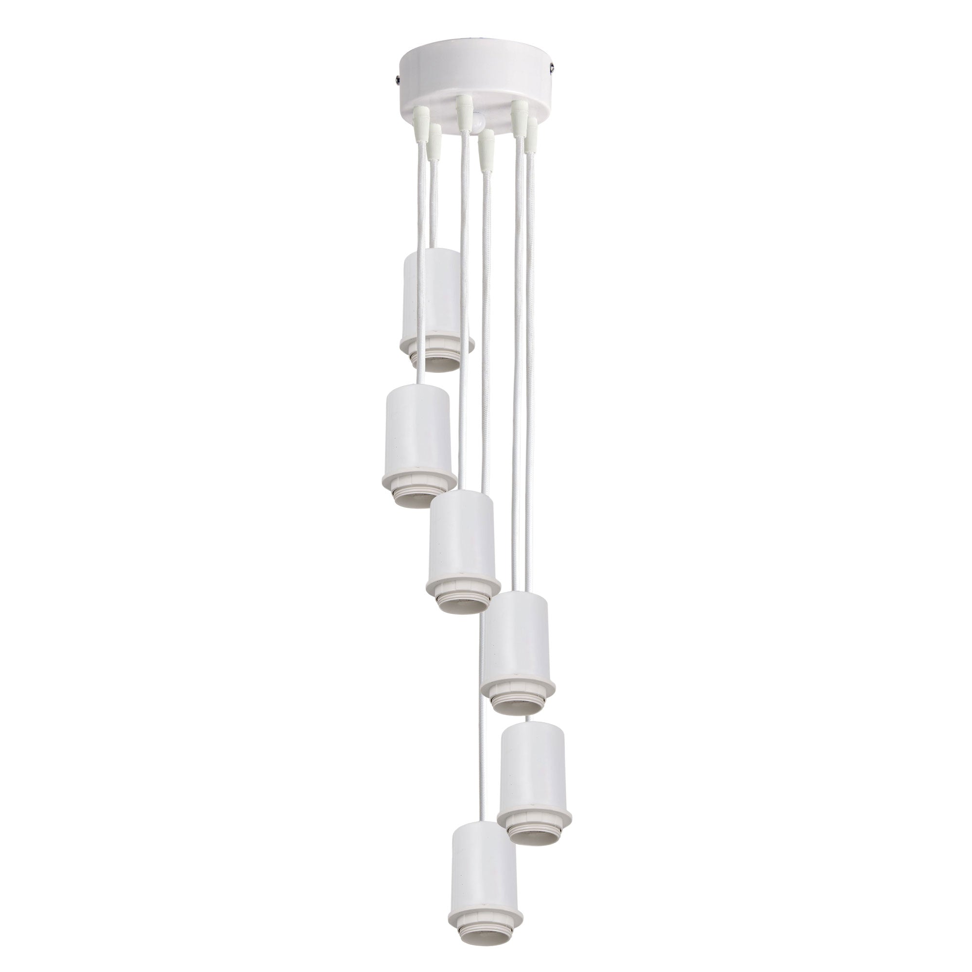 POP 6 LIGHT White Multi Drop 180cm Suspension Oriel Lighting