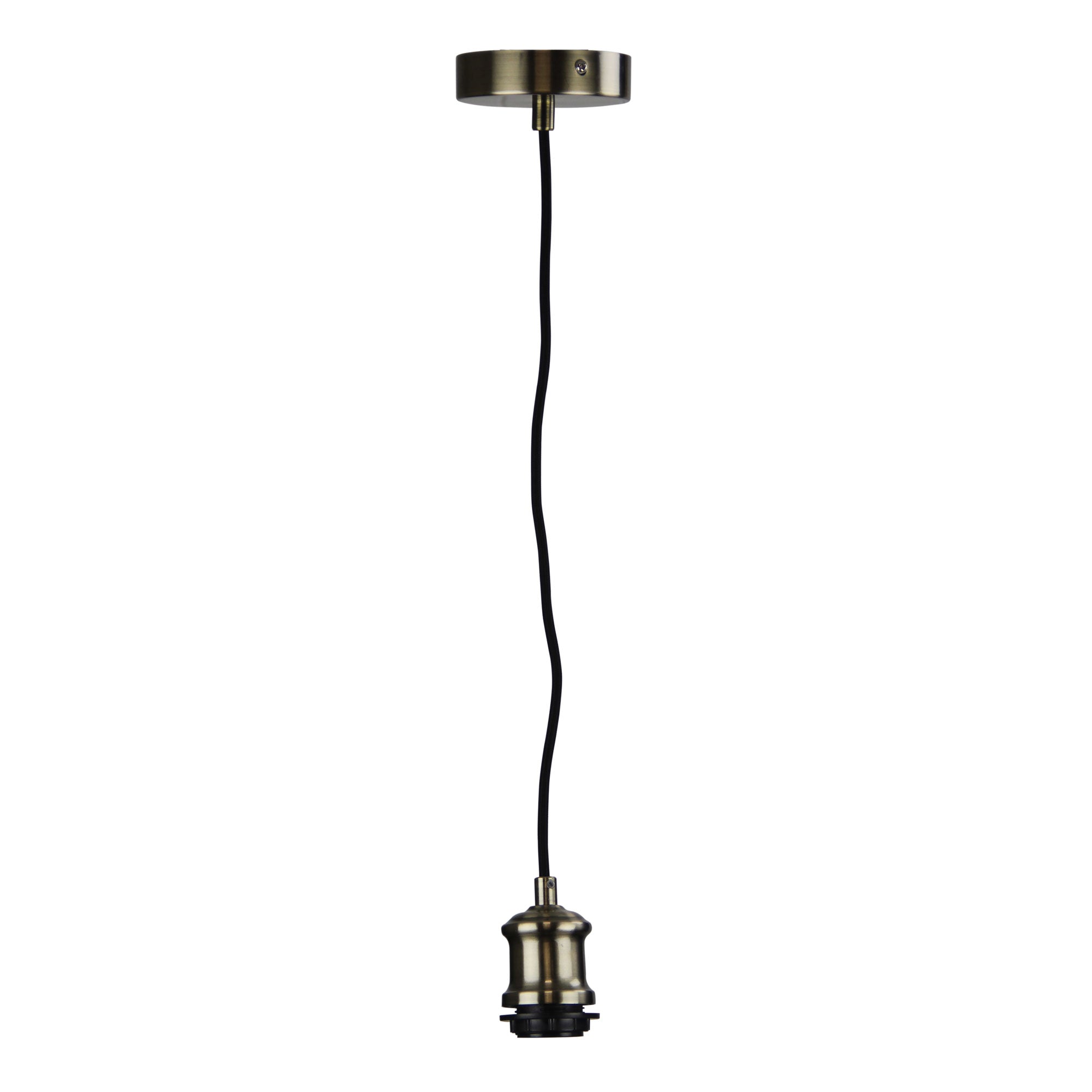 ALBANY CORD Pendant Light 180cm Vintage Cloth Cord Suspension Antique Brass Oriel Lighting