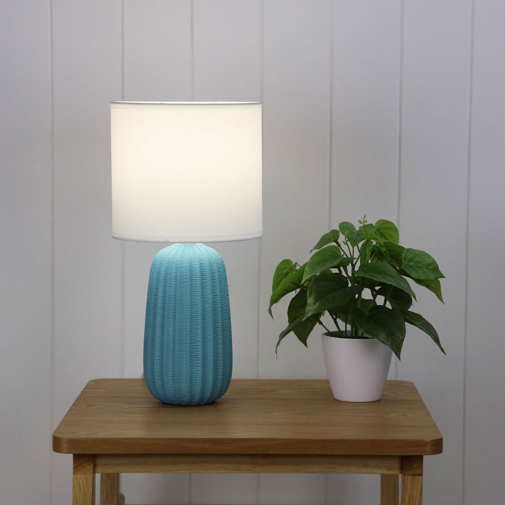 BENJY.20 Blue Ceramic Table Lamp Oriel Lighting