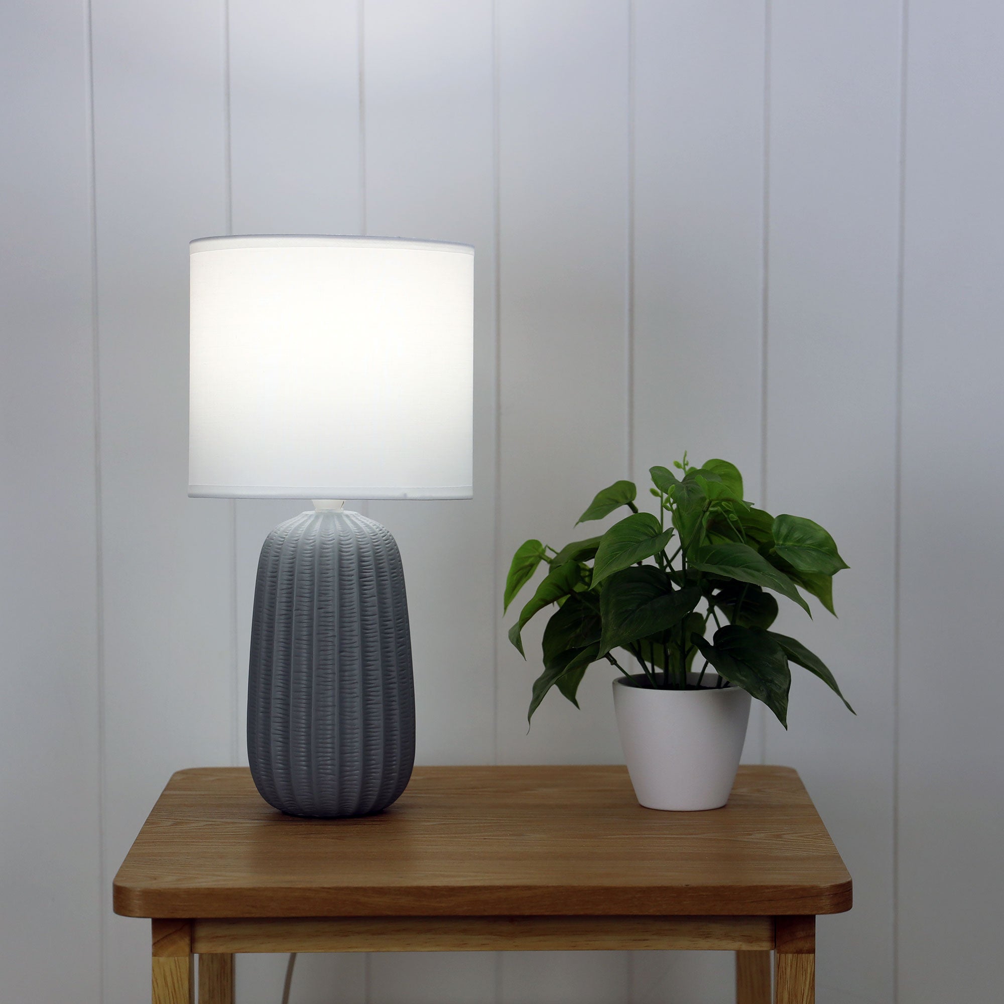 BENJY.20 Grey Ceramic Table Lamp Oriel Lighting