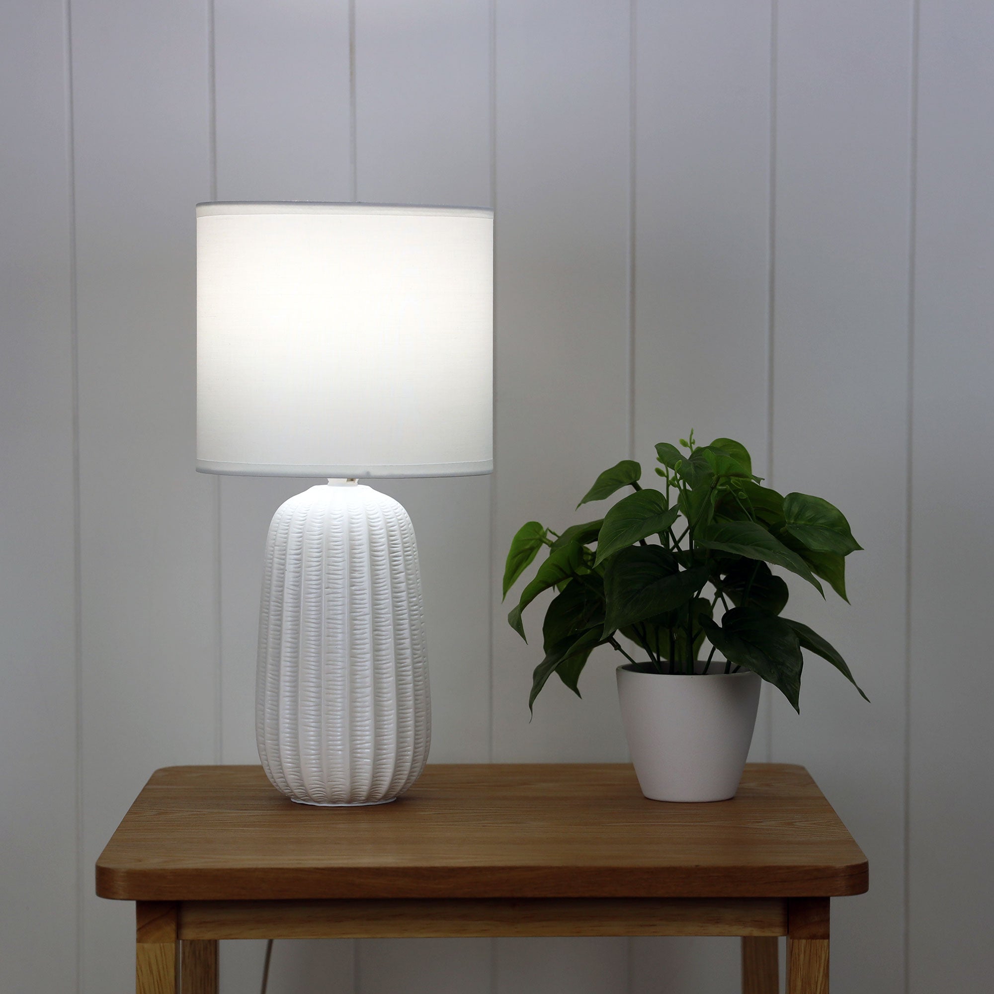 BENJY.20 White Ceramic Table Lamp Oriel Lighting