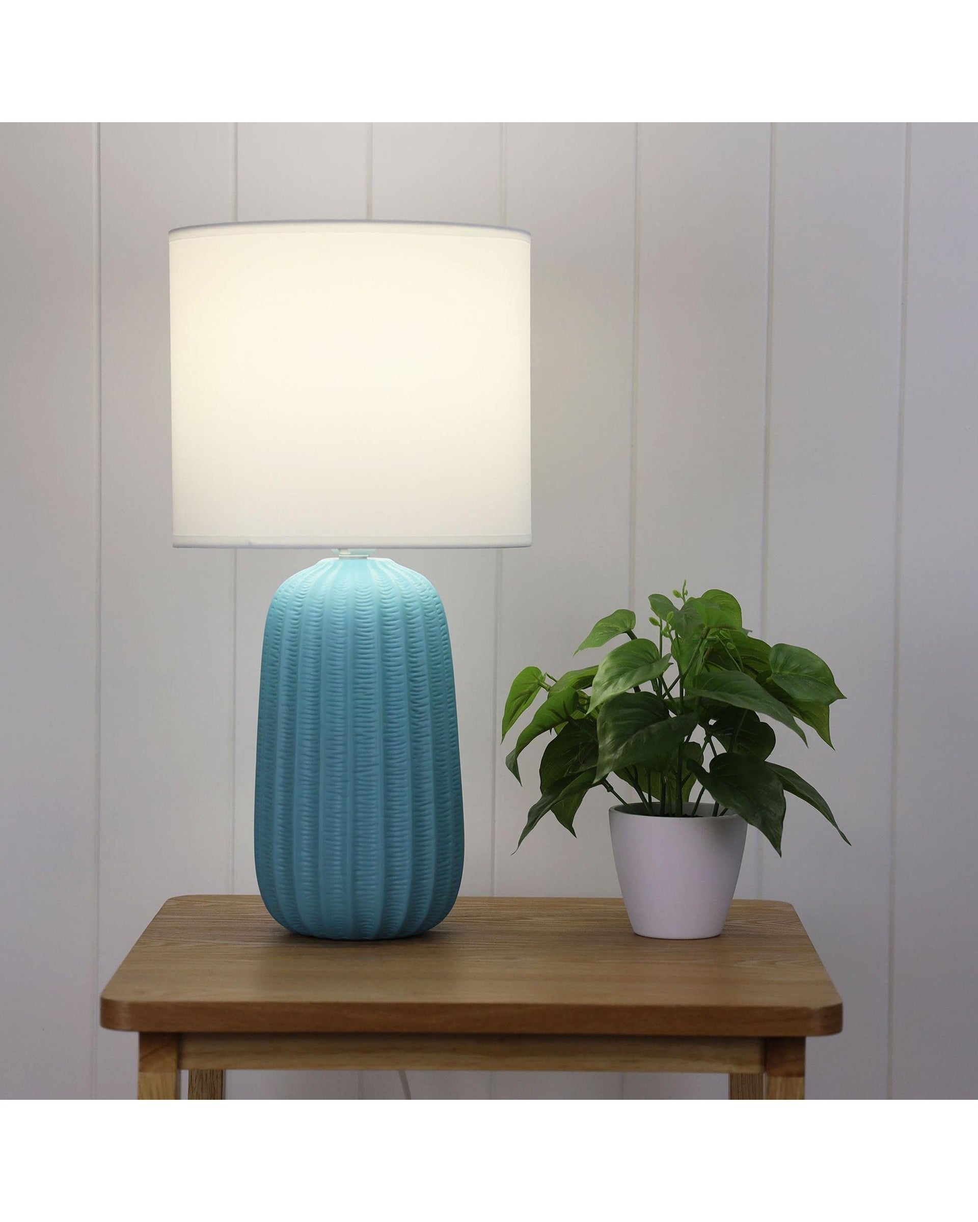 BENJY.25 Blue Ceramic Table Lamp Oriel Lighting