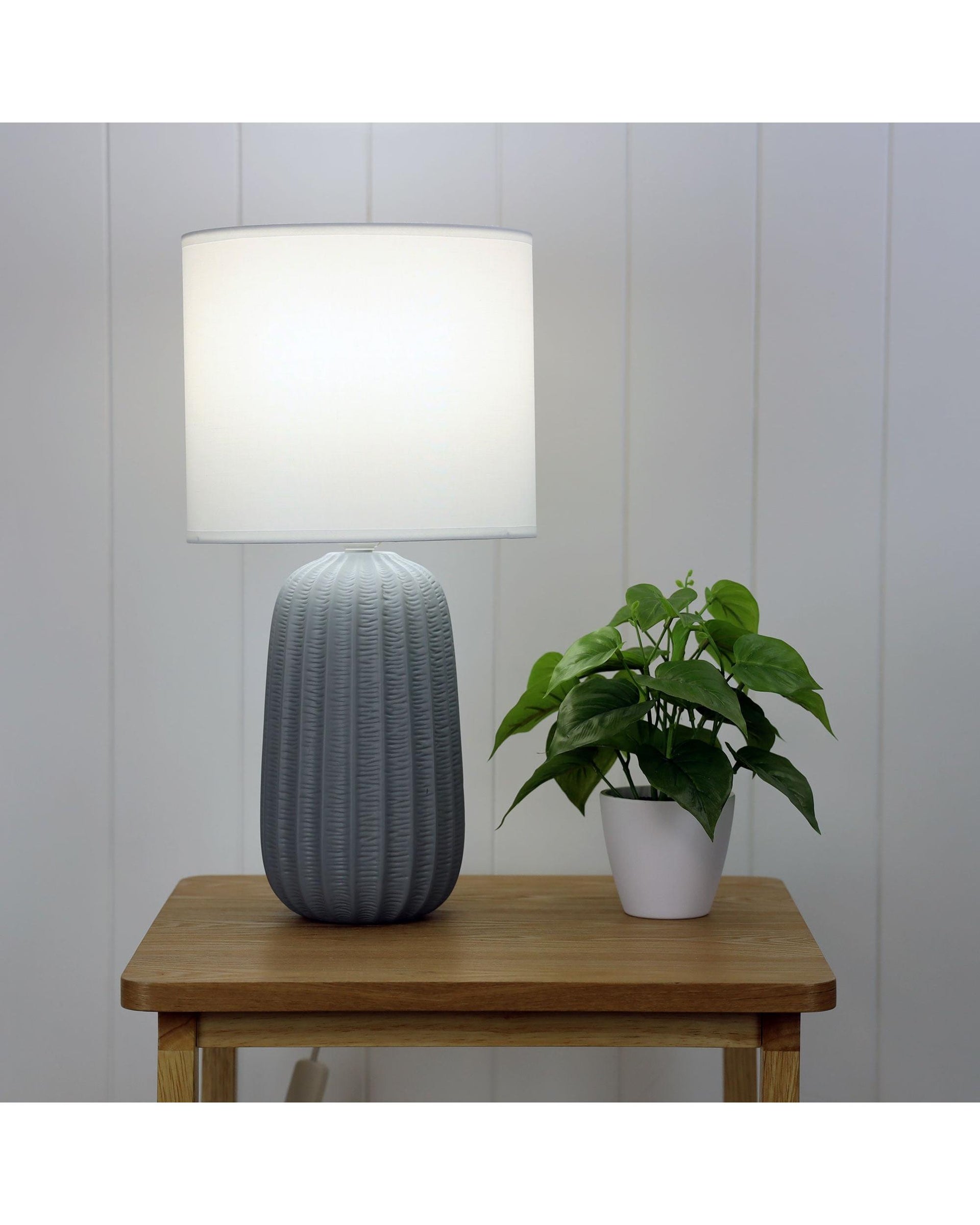 BENJY.25 Grey Ceramic Table Lamp Oriel Lighting