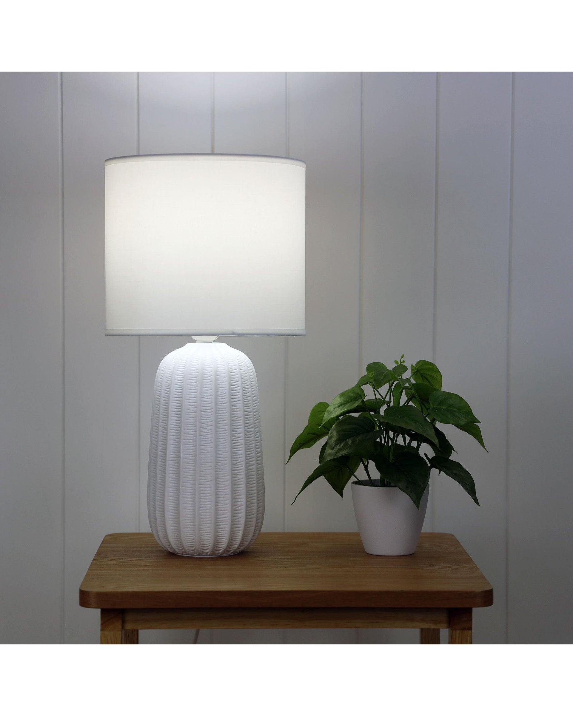 BENJY.25 White Ceramic Table Lamp Oriel Lighting