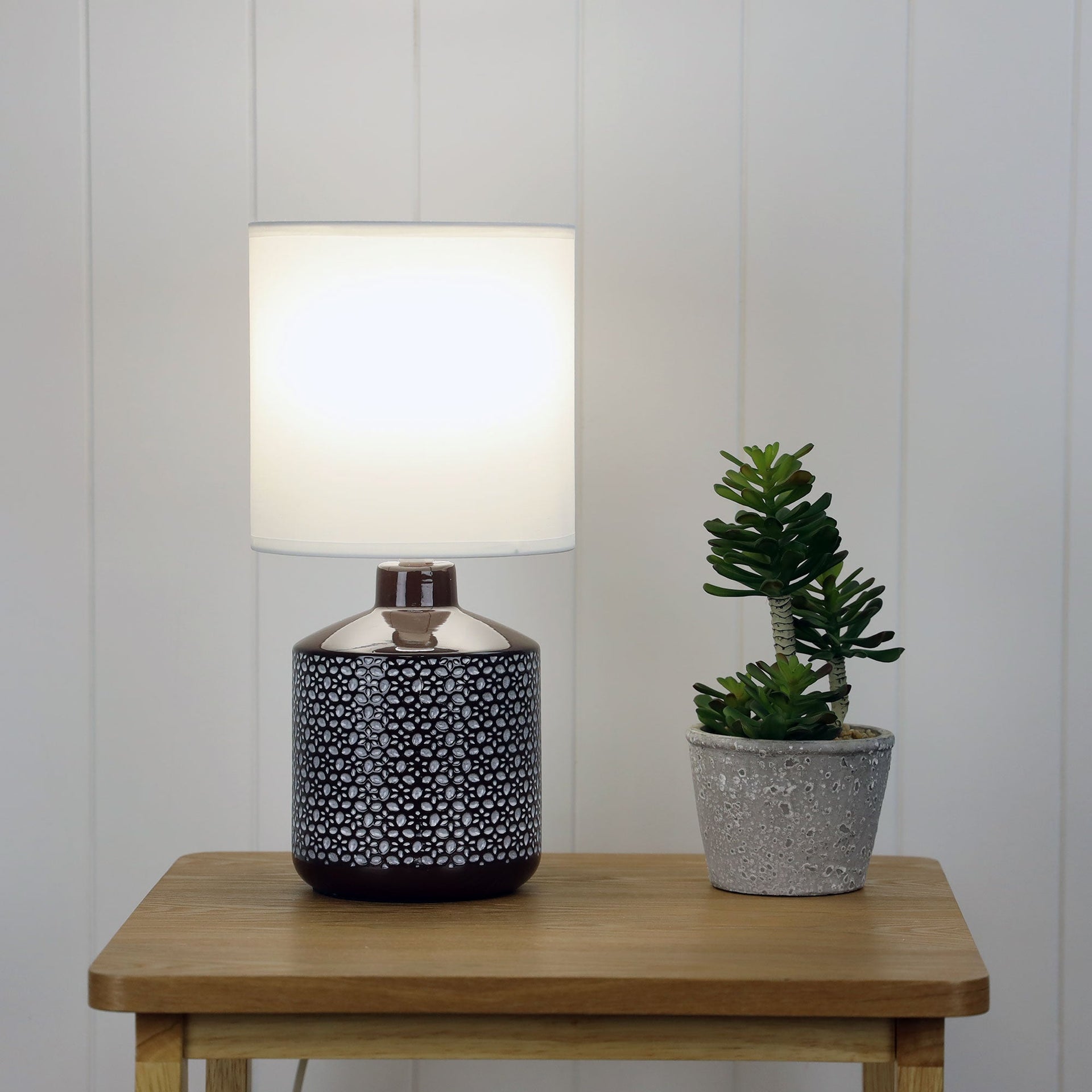 CELIA Coffee Ceramic Table Lamp Oriel Lighting