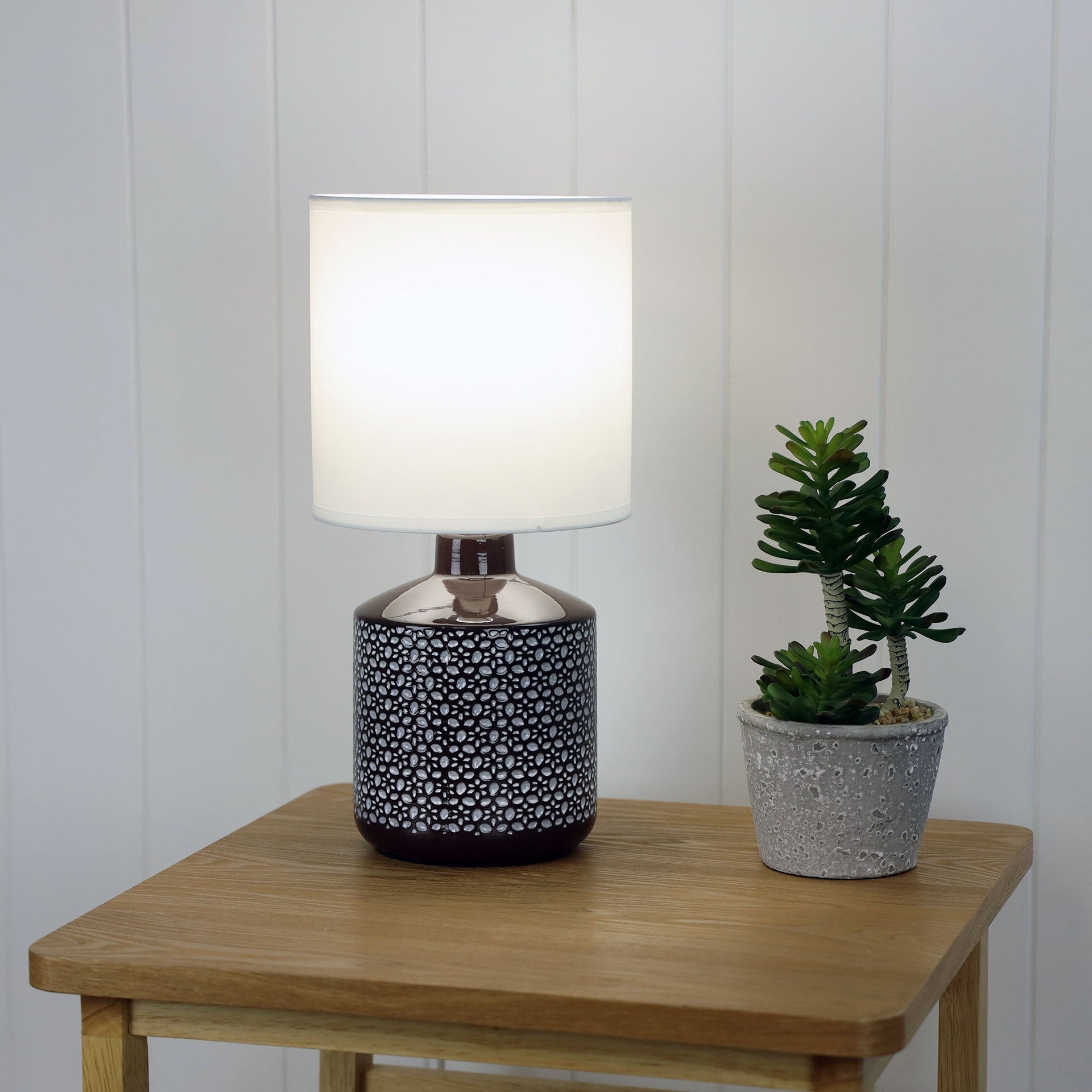 CELIA Coffee Ceramic Table Lamp Oriel Lighting