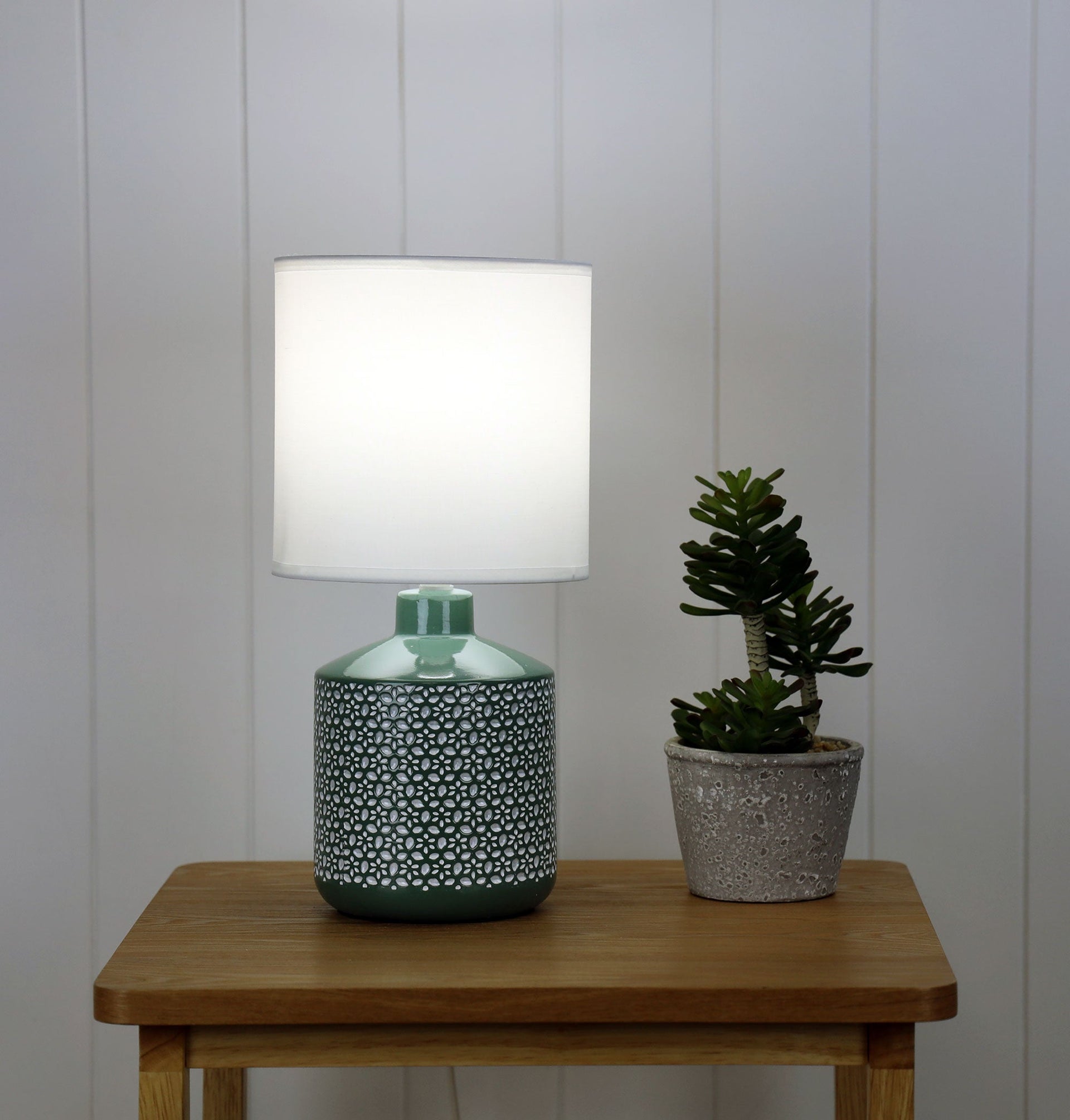 CELIA Green Ceramic Table Lamp Oriel Lighting