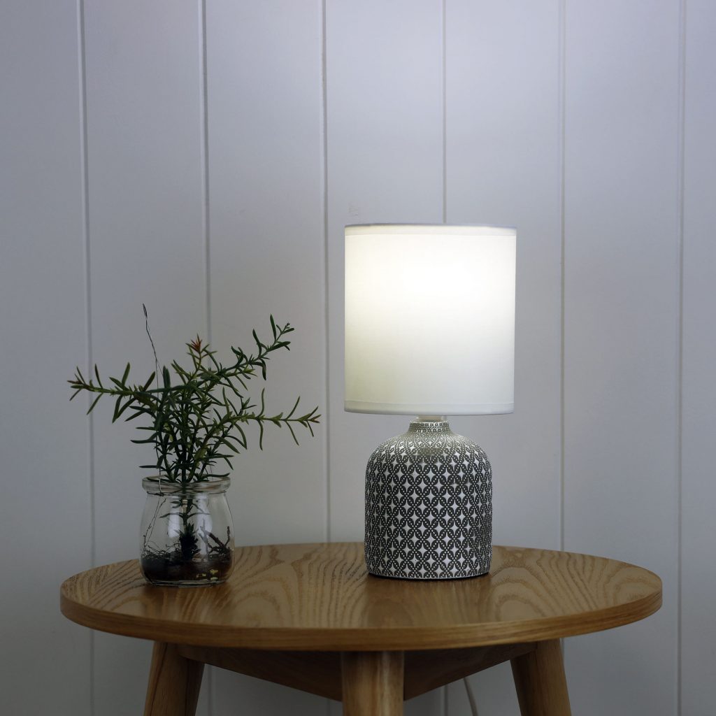 VERA Grey Ceramic Table Lamp Oriel Lighting