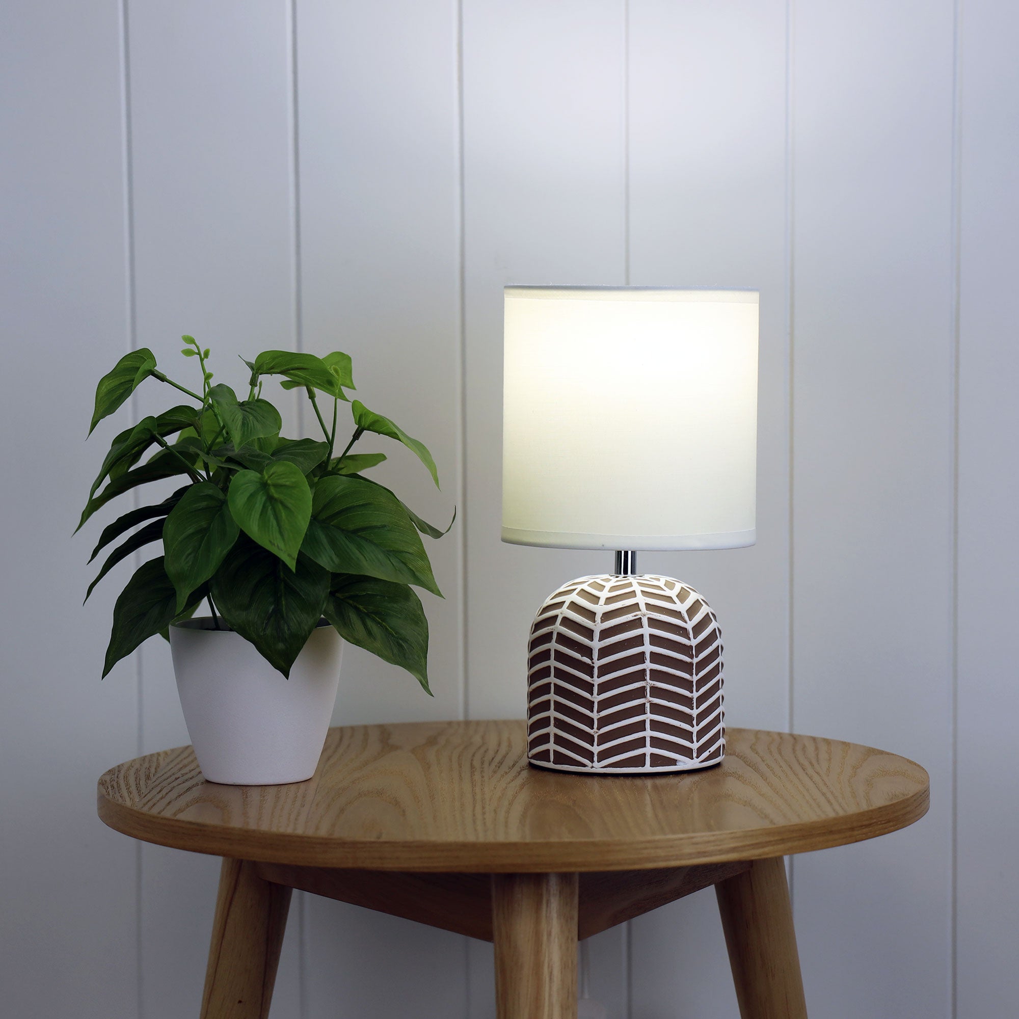 MANDY Taupe Ceramic Table Lamp Oriel Lighting