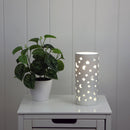 DIANNA Ceramic lamp with moon and star pattern Oriel Lighting