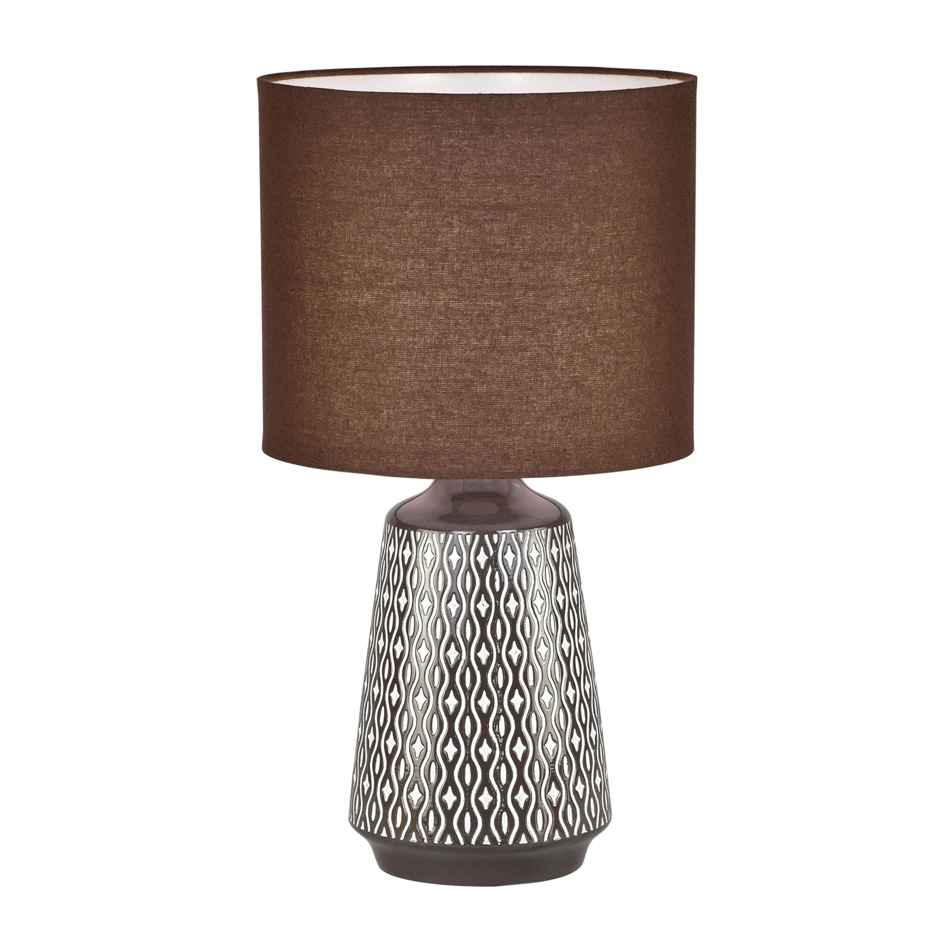 MOANA Ceramic Table Lamp with Shade Coffee Oriel Lighting