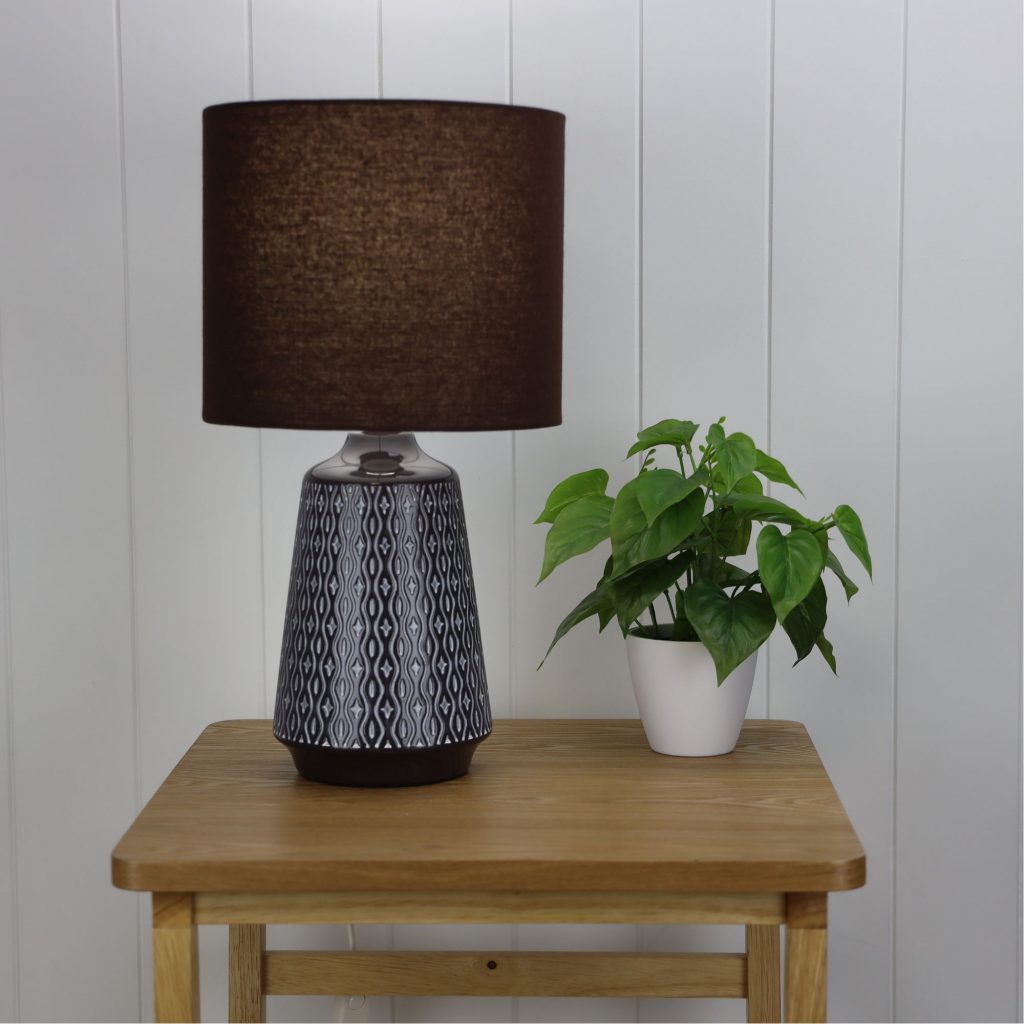 MOANA Ceramic Table Lamp with Shade Coffee Oriel Lighting