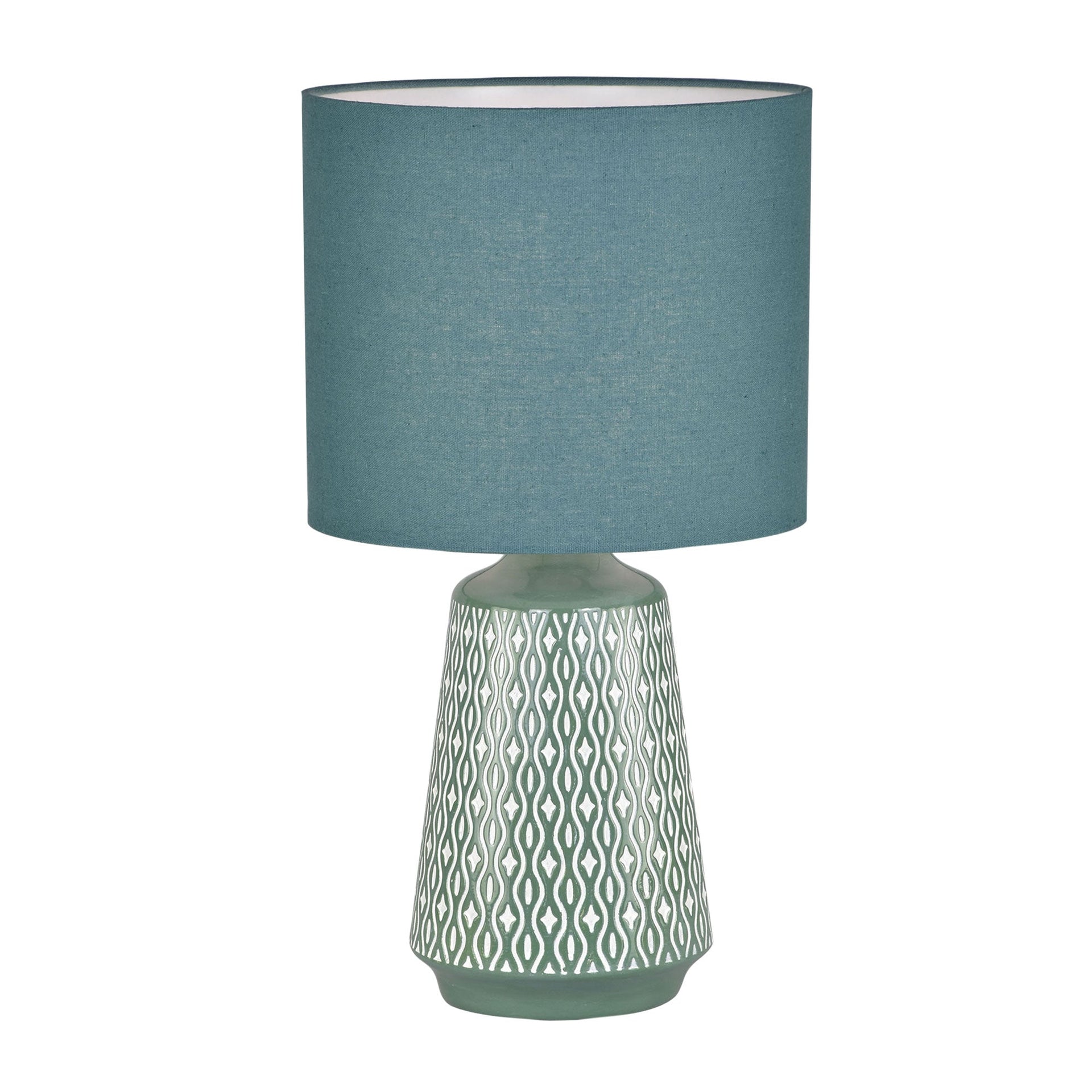 MOANA Ceramic Table Lamp with Shade Green Oriel Lighting