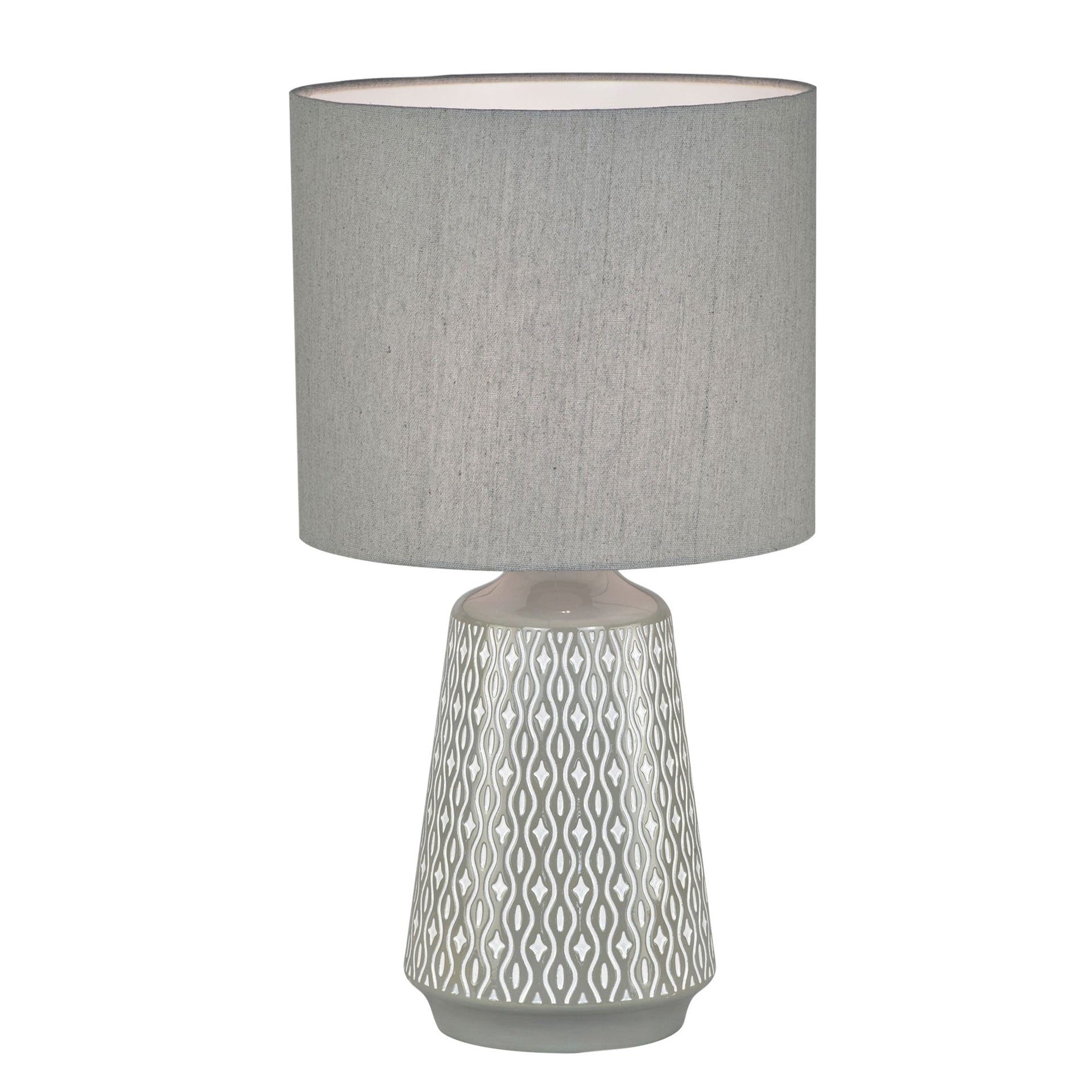 MOANA Ceramic Table Lamp with Shade Grey Oriel Lighting