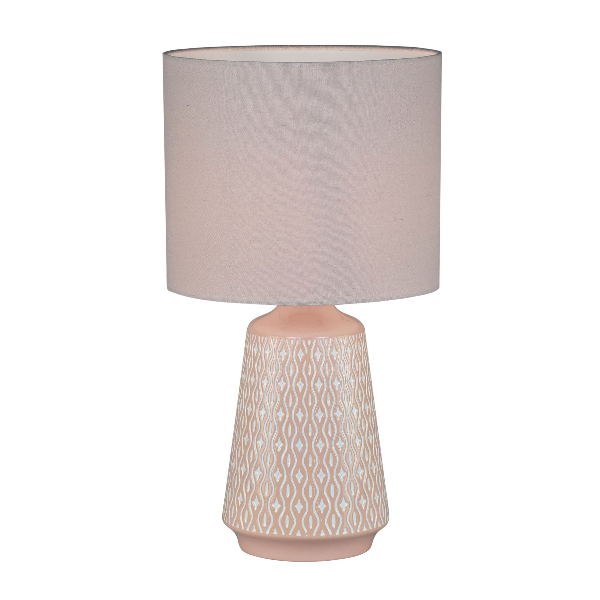 MOANA Ceramic Table Lamp with Shade Pink Oriel Lighting