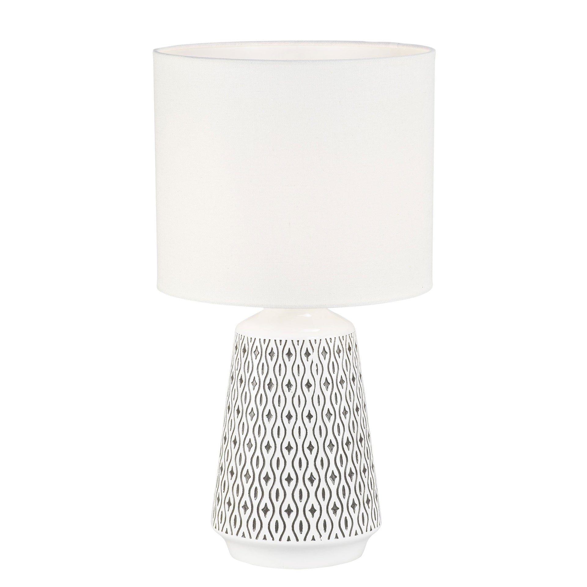 MOANA Ceramic Table Lamp with Shade White Oriel Lighting