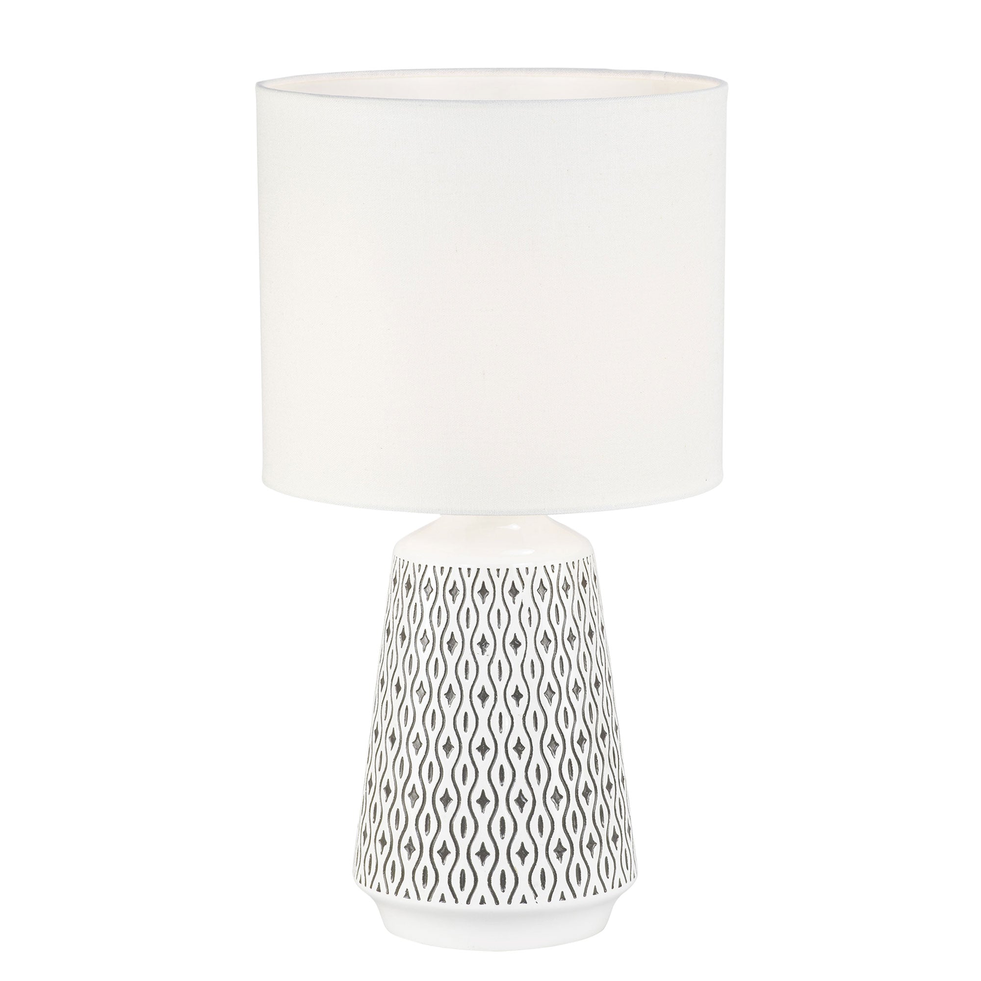 MOANA Ceramic Table Lamp with Shade White Oriel Lighting