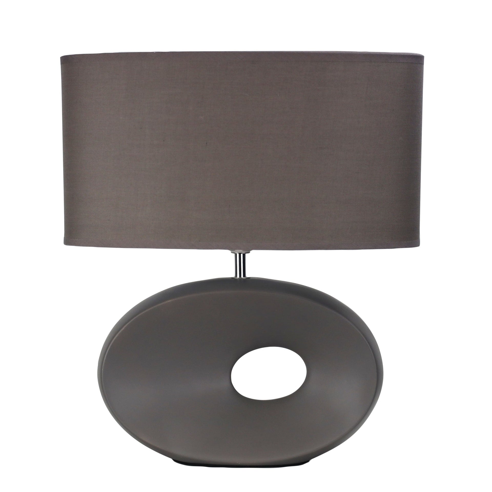 LOUISE Ceramic Table Lamp with Shade Grey Oriel Lighting