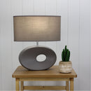 LOUISE Ceramic Table Lamp with Shade Grey Oriel Lighting