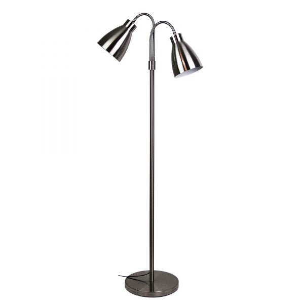 RETRO Twin Flexible Neck Brushed Chrome Oriel Lighting